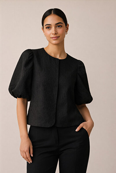 Kira By Simple Balon Kollu Jakar Ceket