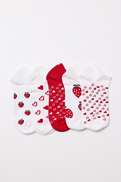 Katia&Bony Дамски чорапи с ягодов мотив, 5 чифта