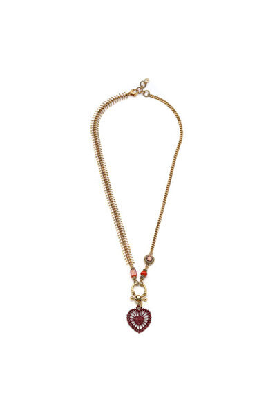Mon Reve Rooted Kalp Charm Altın Kaplama Zincir Kolye