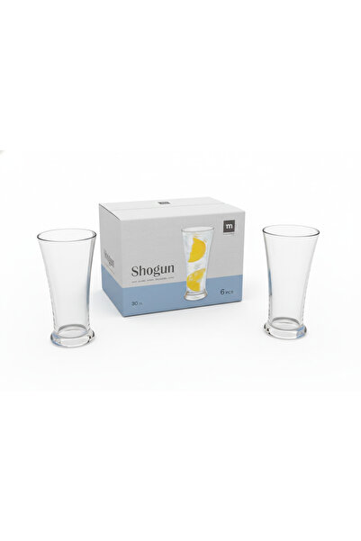 Tımmy Shogun Style Glass Tumbler 6 Pieces Set Clear Tall Drinking Glasses Dur...