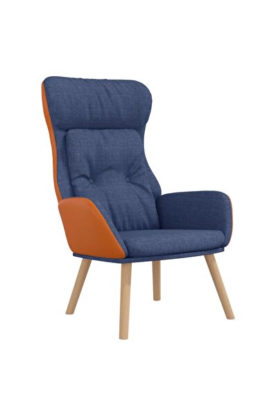 vidaxl Scaun de relaxare, albastru, textil și PVC