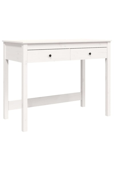 vidaxl Birou cu sertare, alb, 100x50x78 cm, lemn masiv de pin
