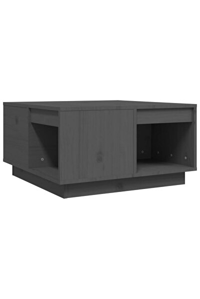 vidaxl Coffee table, gray, 60x61x32.5 cm, solid pine wood