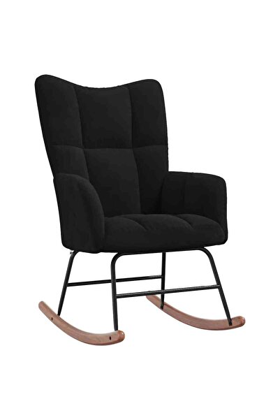 vidaxl Scaun balansoar, negru, catifea