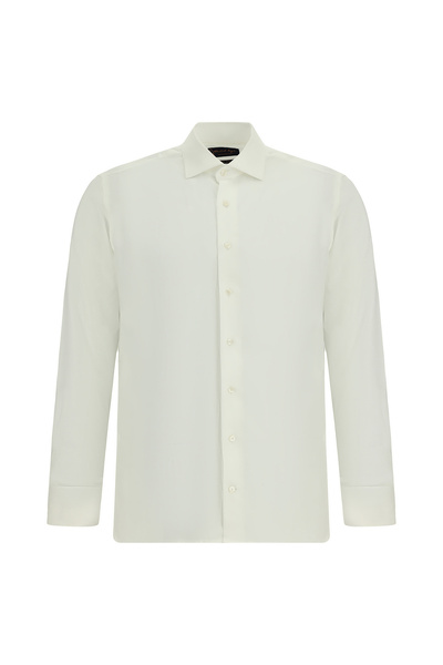 Abdullah Kiğılı قميص قطني منقوش بأكمام طويلة وقصة ضيقة