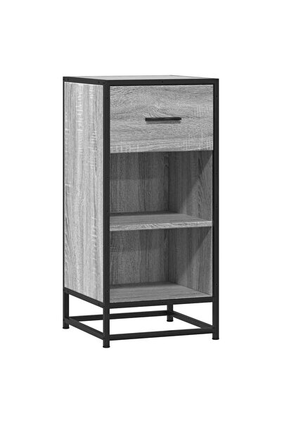vidaxl Dulap, gri sonoma, 35,5x35x76 cm, lemn prelucrat și metal
