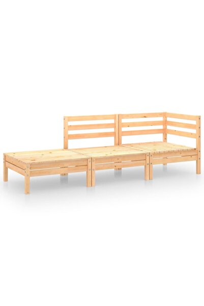 vidaxl Set mobilier de grădină, 3 piese, lemn masiv de pin