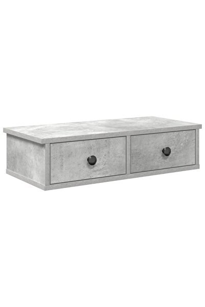 vidaxl Wall shelf with drawers Concrete gray 60x28x15 cm Processed wood