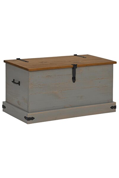 vidaxl Cufă de depozitare HALDEN gri 91x48x47 cm lemn masiv de pin