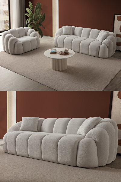 Eymense Bubble Koltuk Takımı 3+3+1 Beyaz