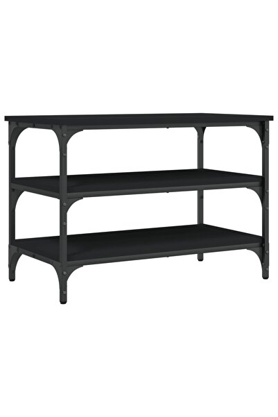vidaxl Bancă de pantofi, negru, 70x38,5x49 cm, lemn prelucrat