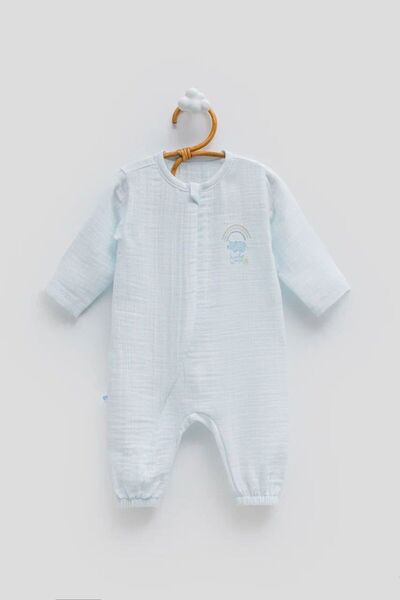 Caramell %100 Pamuk Müslin Erkek Bebek Tulum - Special Fabric With Bamboo Fibers