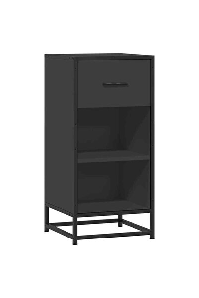 vidaxl Dulap, negru, 35,5x35x76 cm, lemn prelucrat și metal