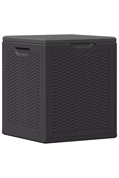 vidaxl Cutie de depozitare pentru grădină, negru, 90L, PP ratan
