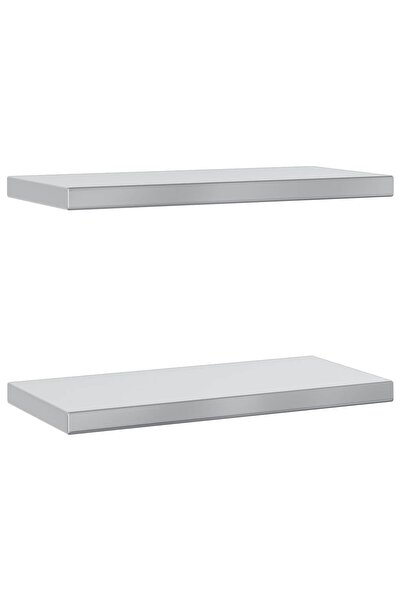 vidaxl Rafturi de perete, 2 buc. 50x23,5x3 cm argintiu oțel inoxidabil