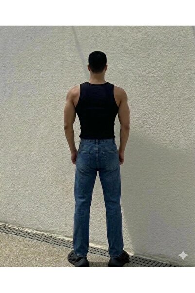 Livik Erkek Halter Yaka Slimfit Fitilli Sporcu Likralı Atlet