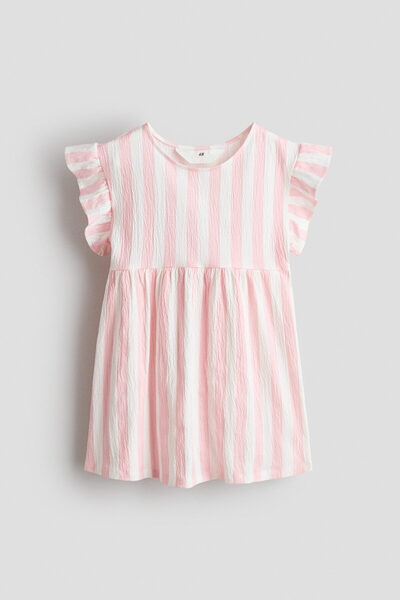 H&M Pamuklu ve Volan Kollu Elbise