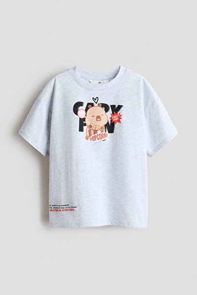 H&M Baskılı ve Pamuklu Tişört