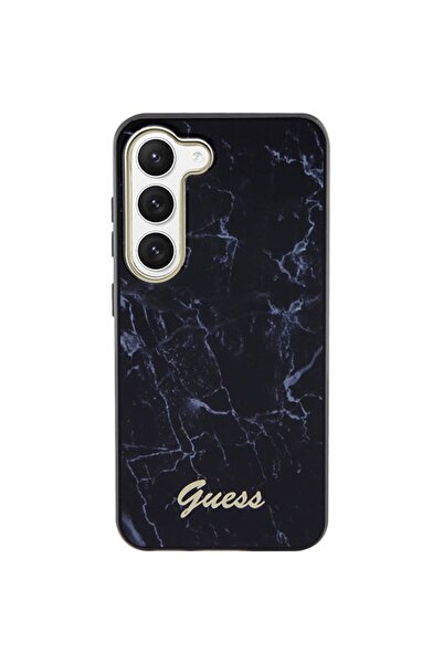 Guess Marble Collection Case for Samsung Galaxy S23, Black TPU/PC Hardcase