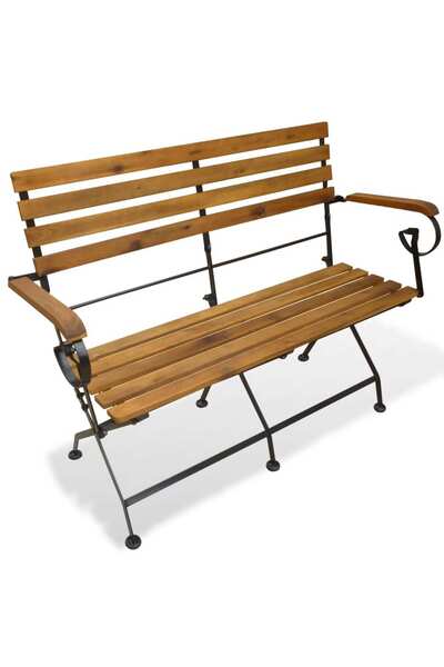 vidaxl Bancă de grădină pliabilă, 112 cm, lemn masiv de acacia