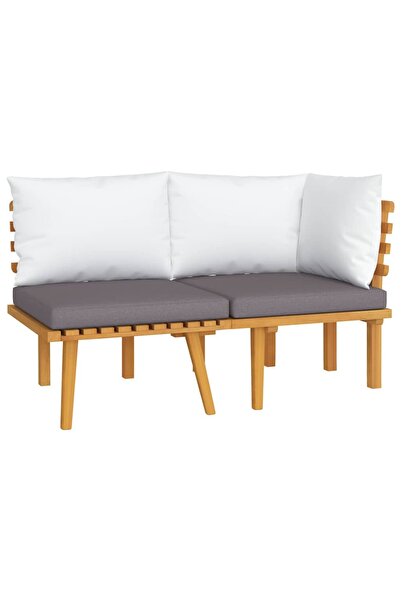 vidaxl Set mobilier de grădină cu perne, 2 piese, lemn masiv de acacia