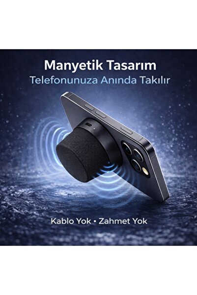 Polham Manyetik Mini Bluetooth Hoparlör – IPX6 Su Geçirmez Taşınabilir Güçlü Bass Stereo Speaker