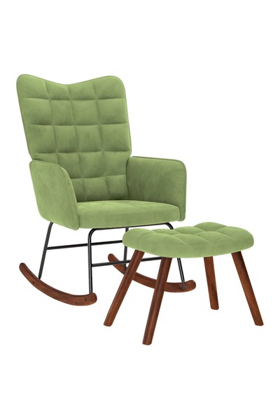 vidaxl Scaun balansoar cu scaun catifea verde deschis