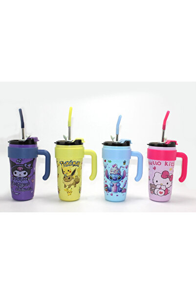 Epilons Cute Cartoon Character Thermos with Straw