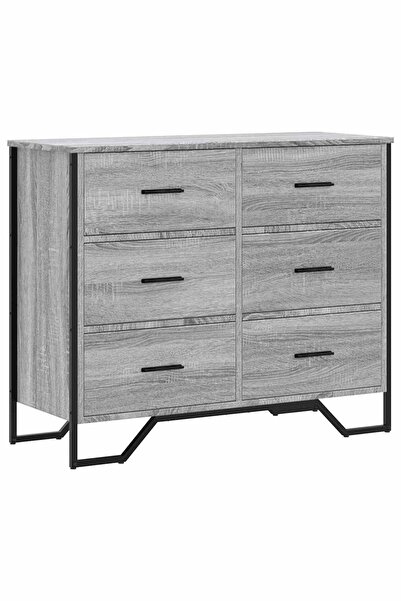 vidaxl Comodă cu sertare, gri sonoma 91x35,5x74,5 cm lemn prelucrat