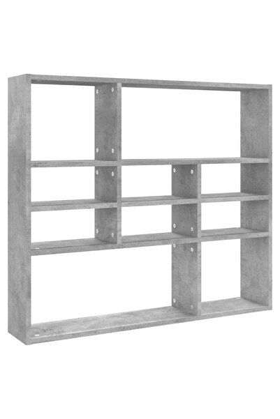 vidaxl Raft de perete, gri beton, 90 x 16 x 78 cm, lemn prelucrat