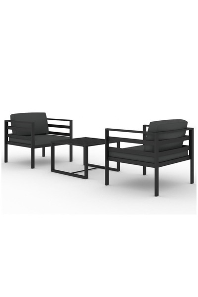 vidaxl Set mobilier de grădină cu perne, 3 piese, antracit, aluminiu