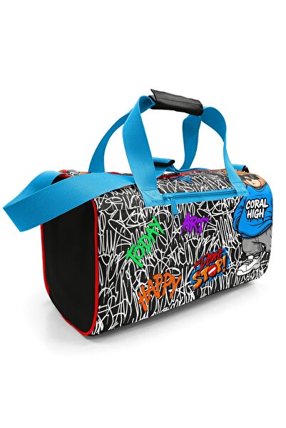 Coral High Geantă sport cu model ursuleț Graffiti 27556