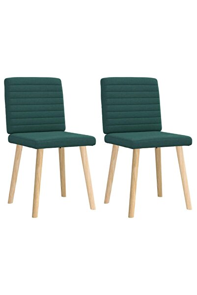 vidaxl Scaune de bucătărie, 2 buc., verde închis, material textil