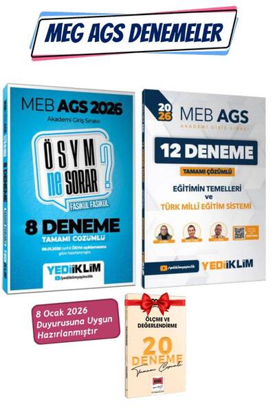Yediiklim Yayınları 2026 Yediiklim MEB AGS Deneme ÖSYM Ne Sorar+MEB AGS Eğiti...