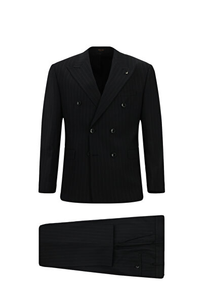 Abdullah Kiğılı 6 Drop Regular Fit Standard Cut Wool Striped Double Breasted ...