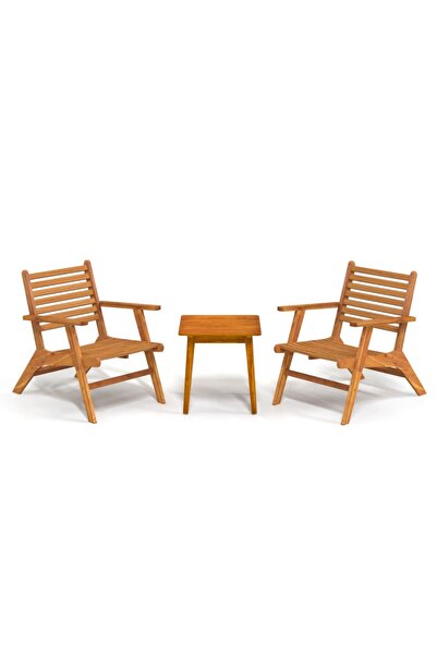 vidaxl Set de bistro, 3 piese, lemn masiv de acacia