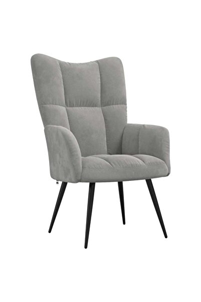 vidaxl Scaun de relaxare, gri deschis, catifea