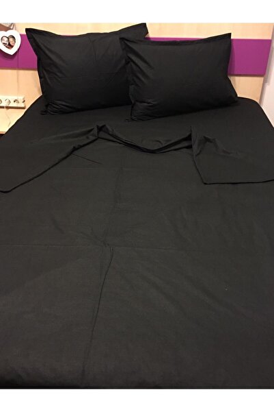 Liz Line Lenjerie pat dublu negru, cearceaf 240x240cm, colectia "Monocrom" di...