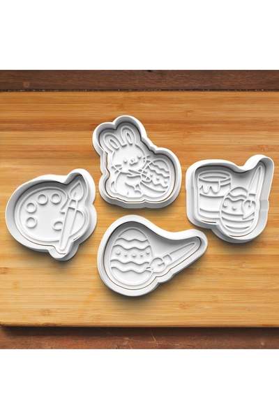Hobist Easter Painting Set of 4 Cookie and Candy Dough Molds