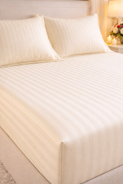 Fitted Bed Sheet with Elastic 180x200 +25 cm for High Mattress, Set Includes 2 Pillowcases 55x80 cm miniatura 2