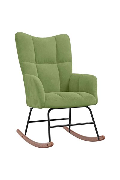 vidaxl Scaun balansoar, verde deschis, catifea