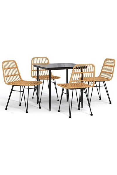 vidaxl Set mobilier de grădină, 5 piese, poliratan