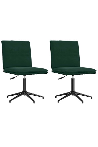 vidaxl Scaune de sufragerie, 2 buc., verde închis, catifea