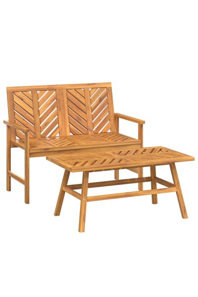 vidaxl Set mobilier de relaxare de grădină, 2 piese, lemn masiv acacia