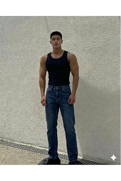 Livik Erkek Halter Yaka Slimfit Fitilli Sporcu Likralı Atlet