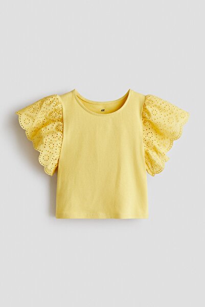 H&M Volan Kollu ve Nakış İşlemeli Üst