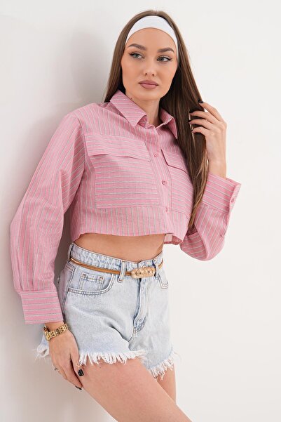 ŞİMAL Γυναικεία Σετ Πουκάμισα Με σχέδιο Ζευγών Με τσέπες Κοντά Πουκάμισα 2603...