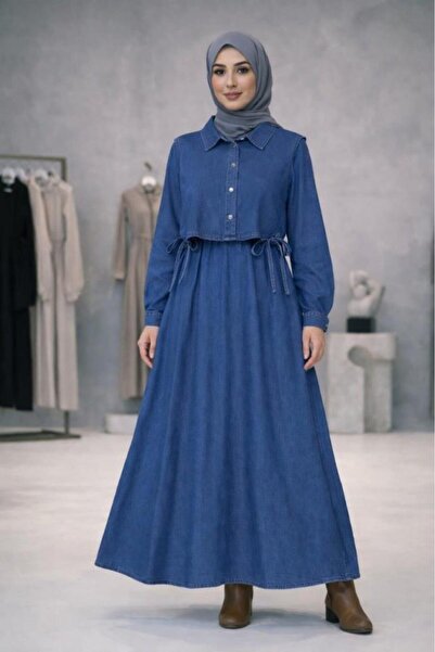 Tebrikler tekstil Women's Two-Piece Stylish Denim Dress G4678