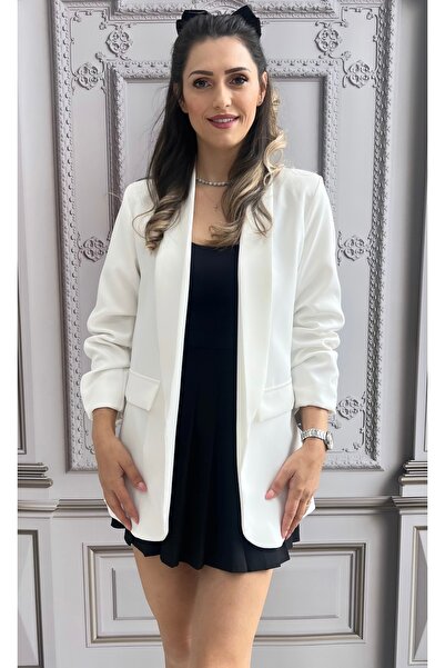 OnlyForYou Fabric jacket with gathered sleeves and lining