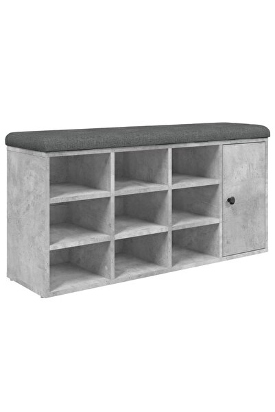 vidaxl Bancă de pantofi, gri beton, 102x32x50 cm, lemn prelucrat
